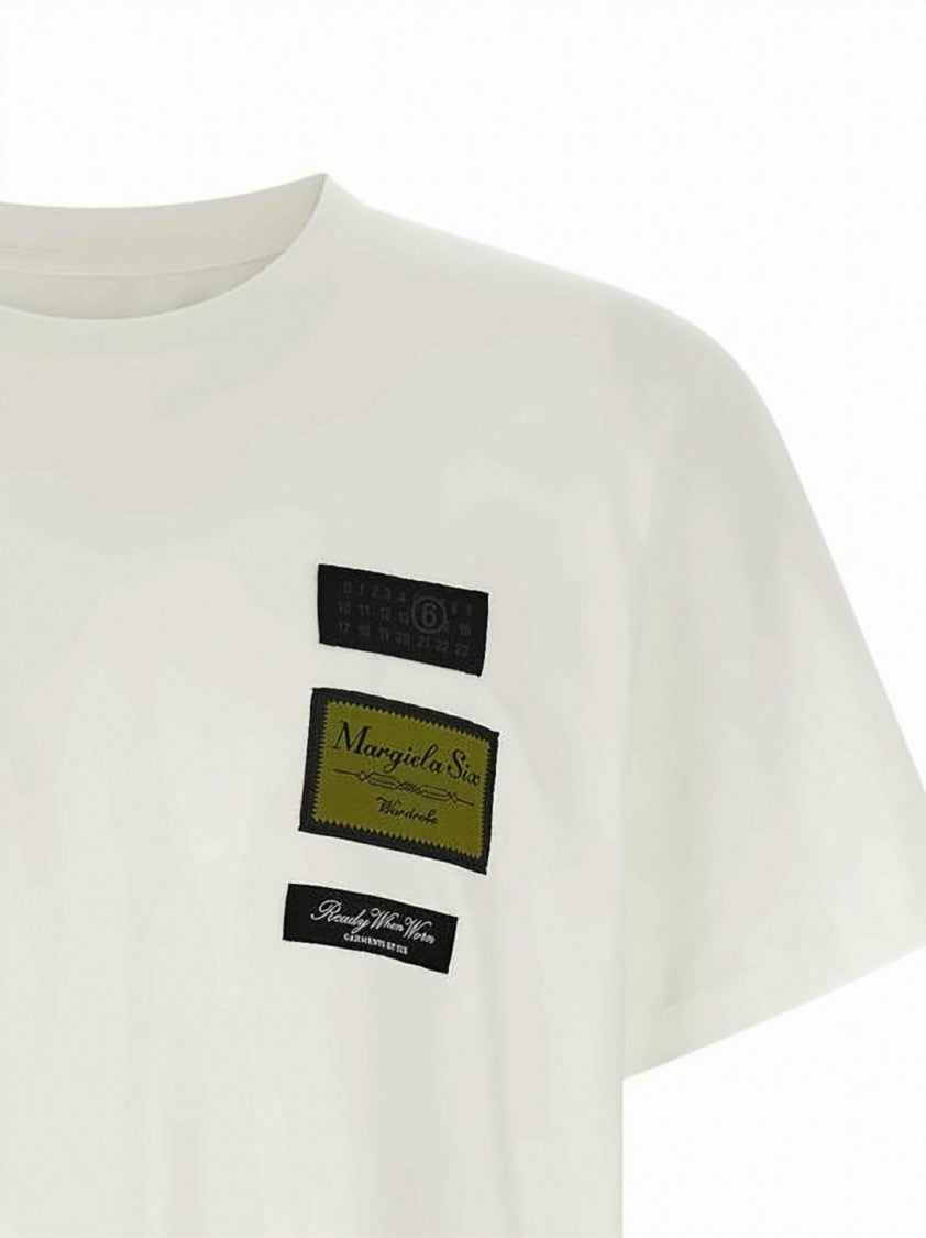 Mm6 By Maison Margiela Crew Neck T-Shirt With Distinctive Patches