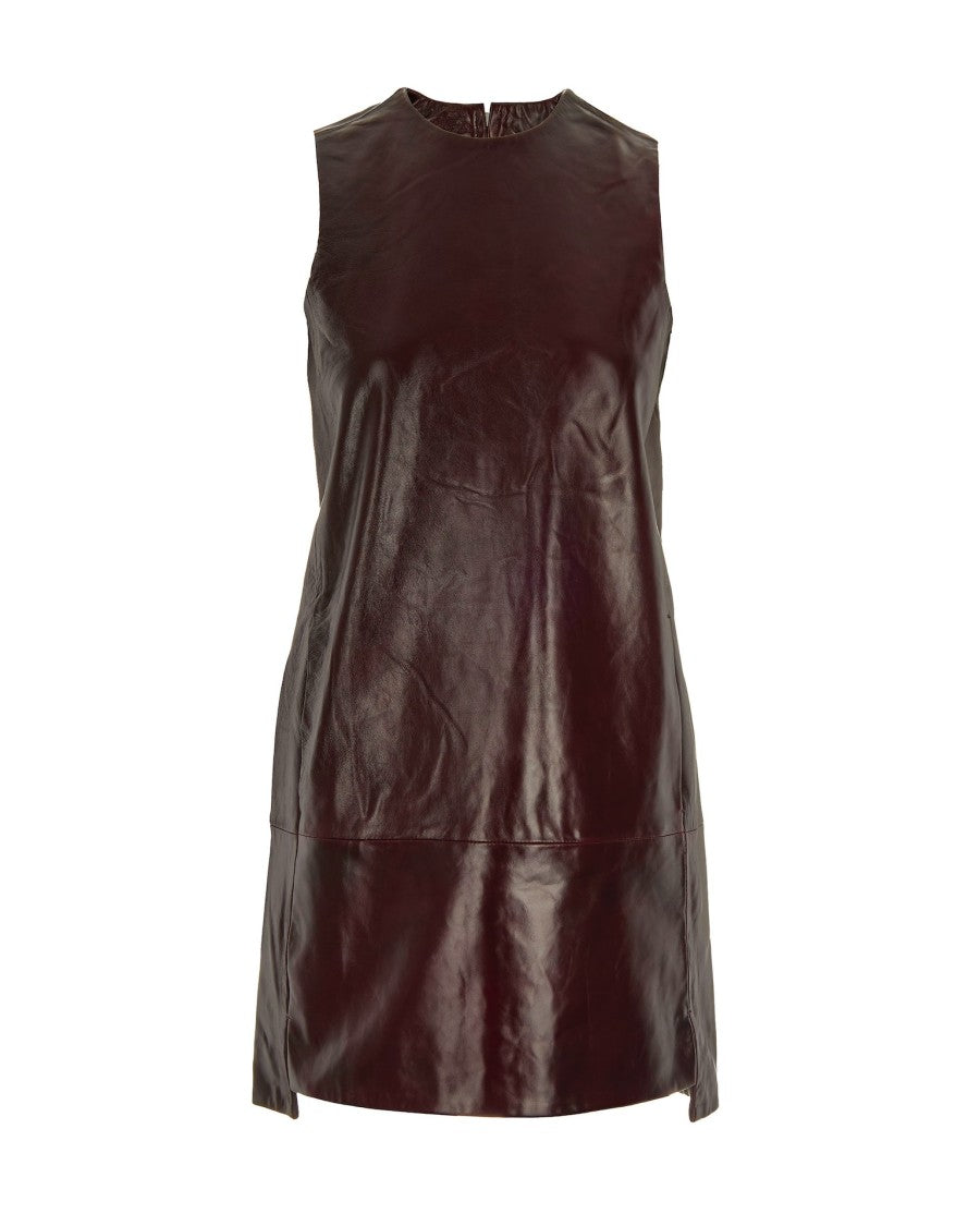 Remain Mini Faux Leather Dress - Bordeaux