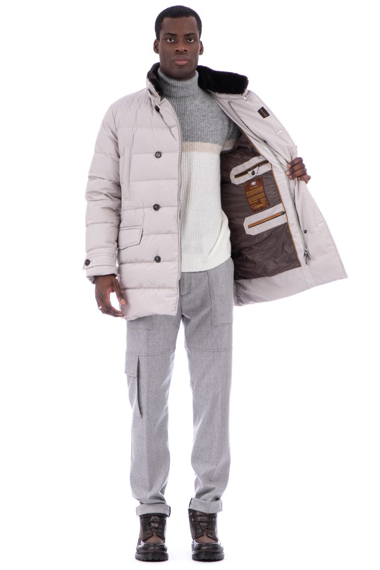 Moorer Zarbo-Stp Down Vest With Removable Beaver Collar