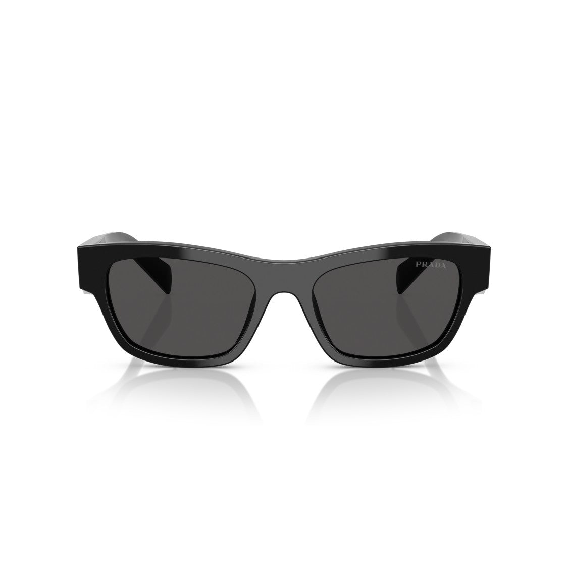 Prada 0Pr B09s Bold Rectangular Frame Black Acetate Sunglasses