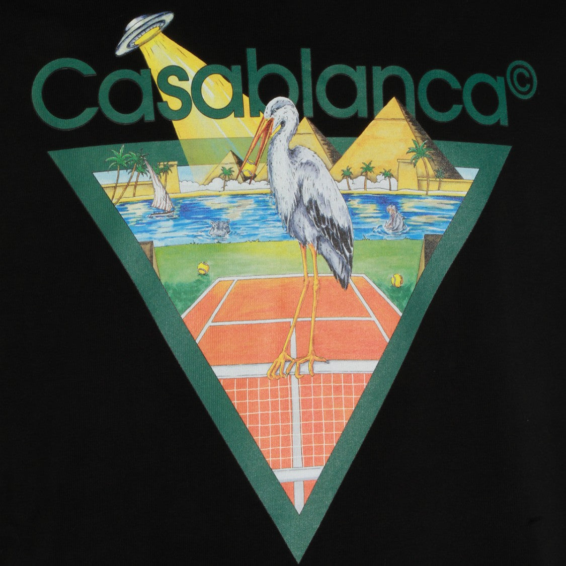 Casablanca Graphic Print Black T-Shirt With Unique Design Elements
