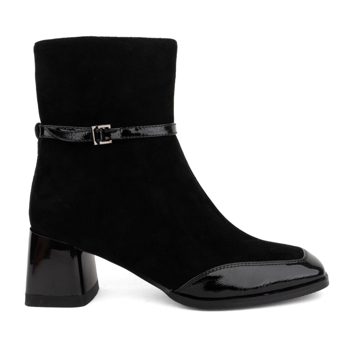 Linda Baumann Black Leather Glossy Detail Boots