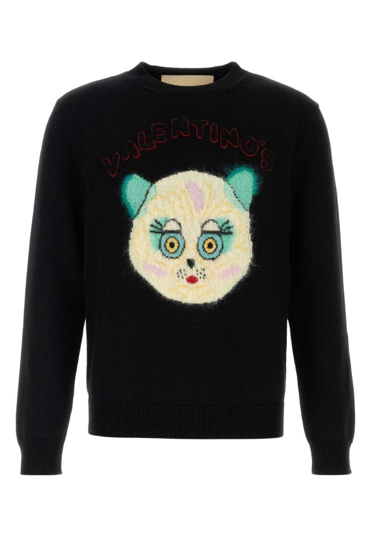 Valentino Garavani Black Cotton Bled Sweater