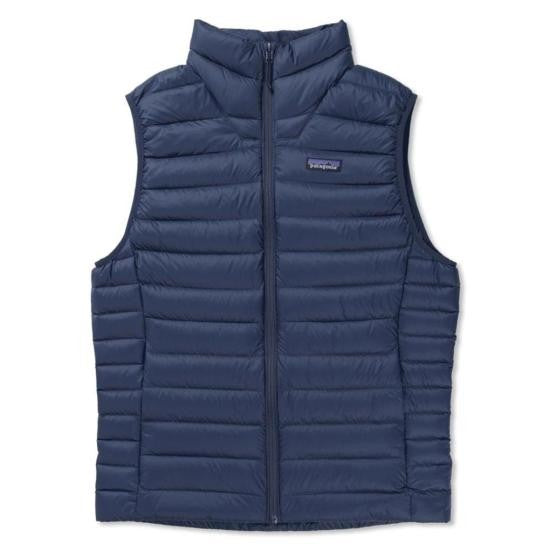 Patagonia Quilted Down Vest With High Collar And Logo Patch