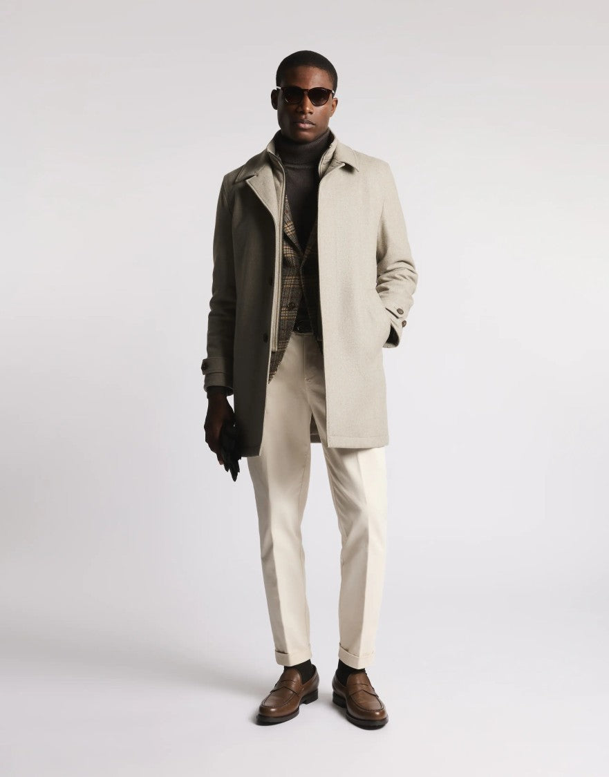 Fay Double-Breasted Virgin Wool Coat With Tailored Silhouette