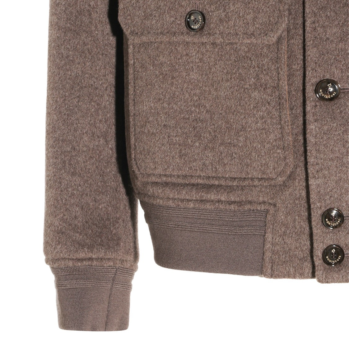 Montecore Taupe Suede Casual Jacket With High Neck And Fitted Finish