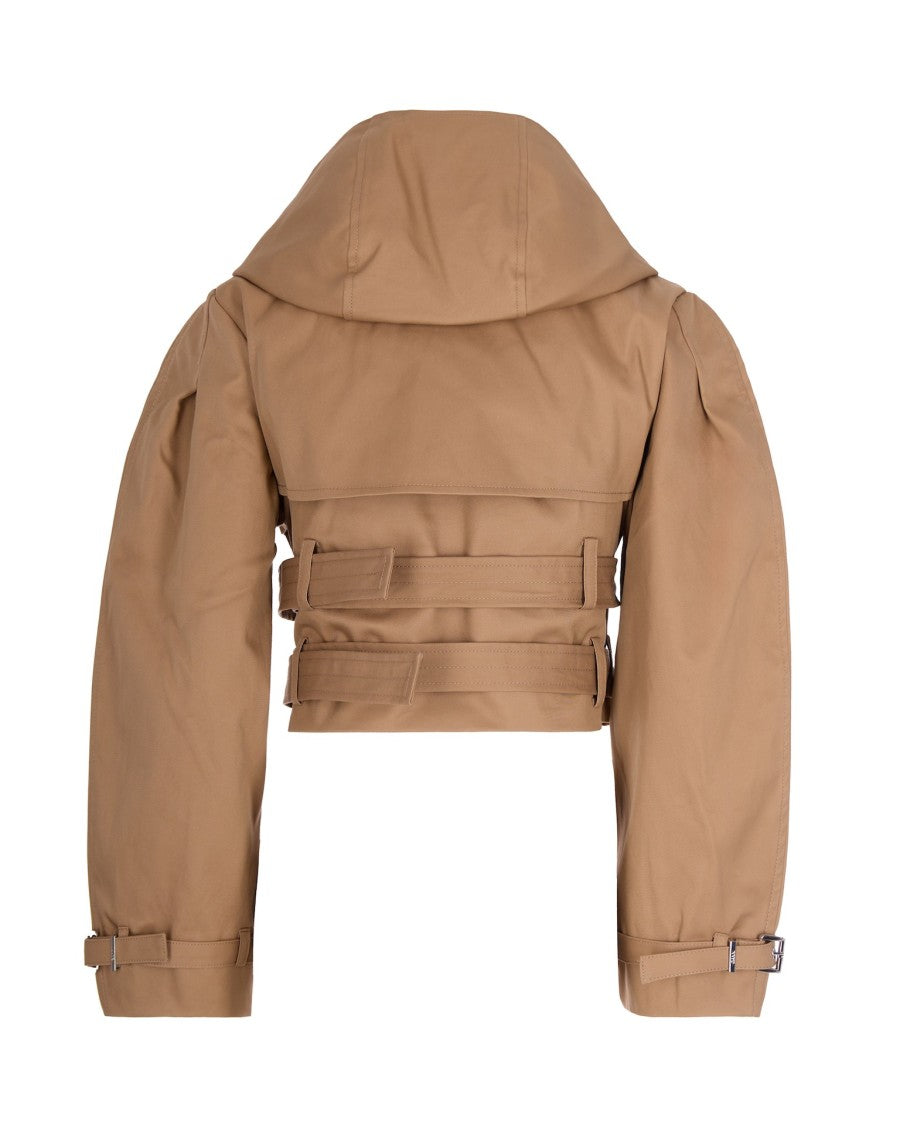 Ganni Bonded Cotton Short Trench Jacket