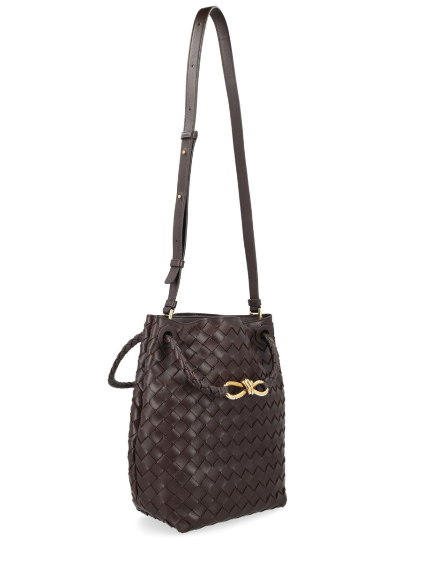 Bottega Veneta Small Woven Leather Bucket Bag With Adjustable Strap