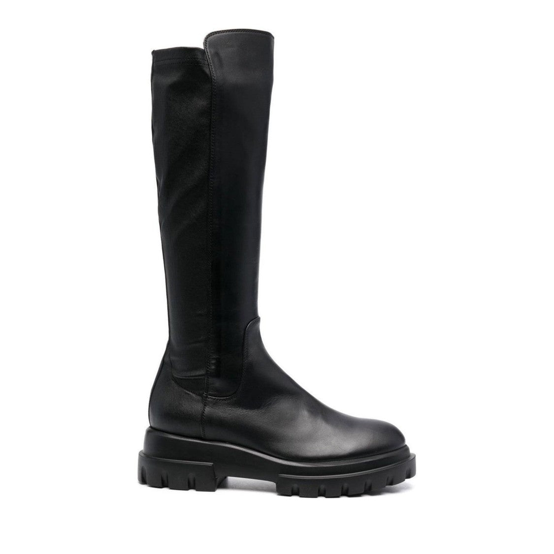 Agl Black Malika Leather Textured Low Boots