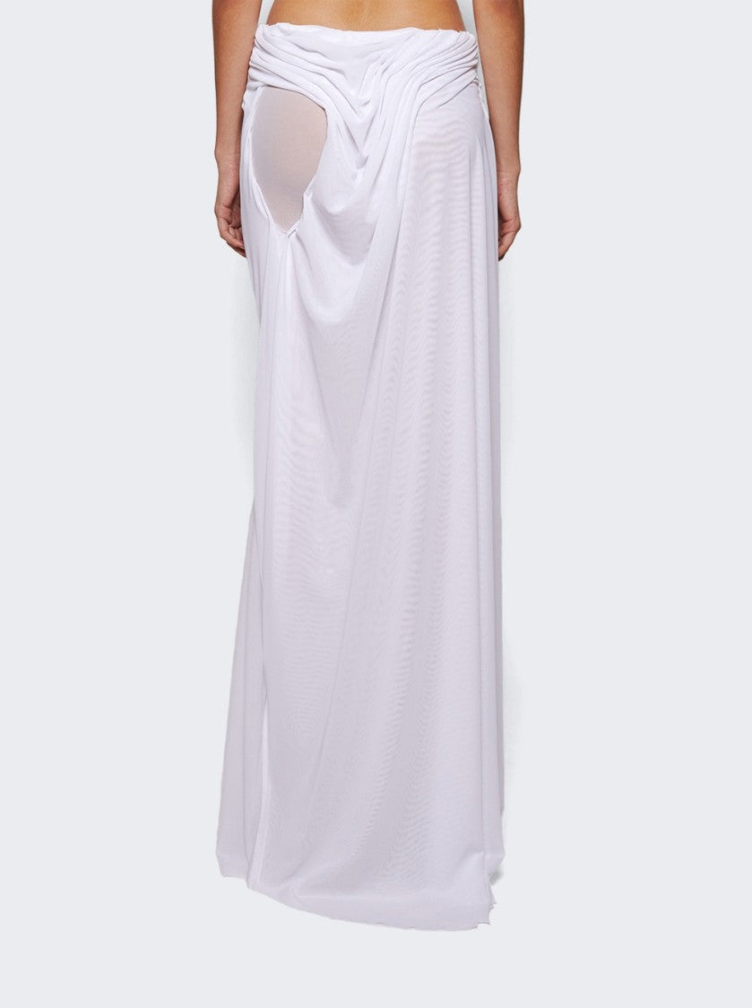 Di Petsa Long Wetlook Gradient Skirt White