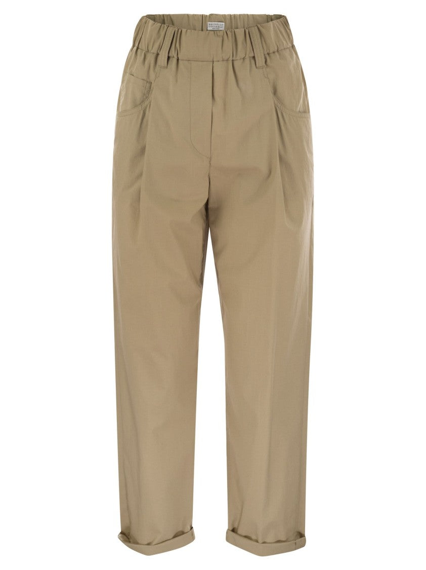 Brunello Cucinelli Track Five-Pocket Trousers In Lightweight Poplin