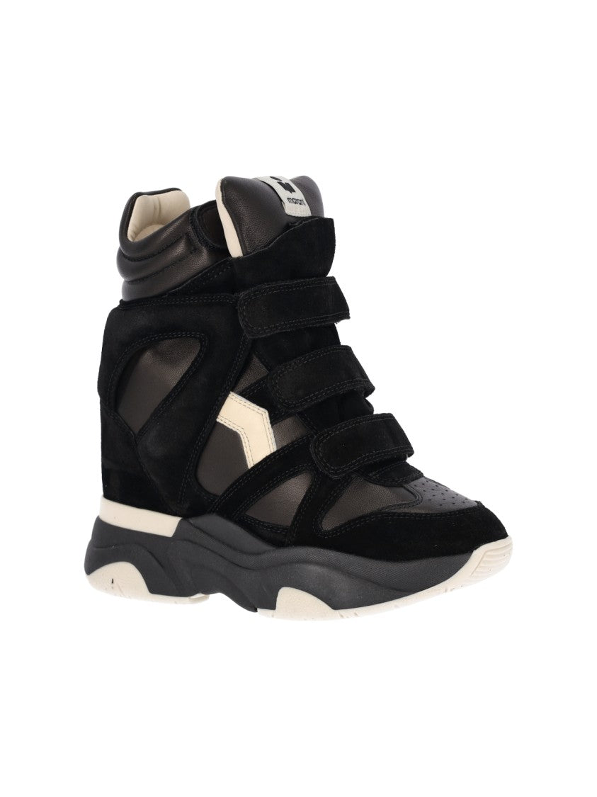 Isabel Marant Black Balskee Leather Suede Sneakers