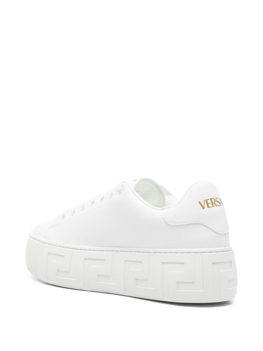 Versace White Flats With Thick Platform