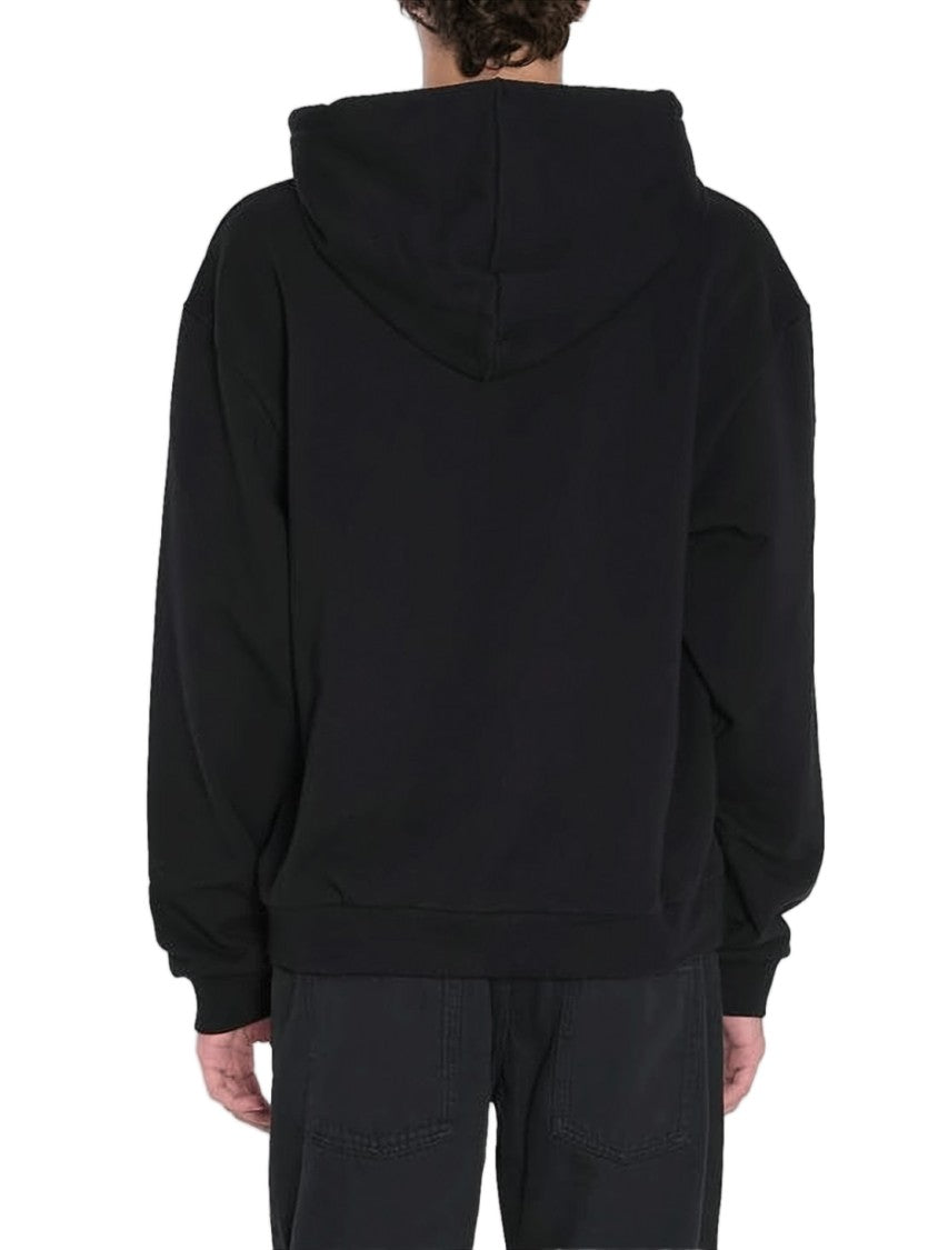 Celine Relaxed Fit Black Hoodie With Bold Logo Graphic