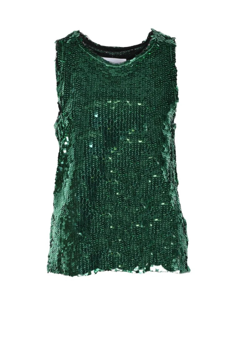 Erika Cavallini Green All-Over Sequin Top