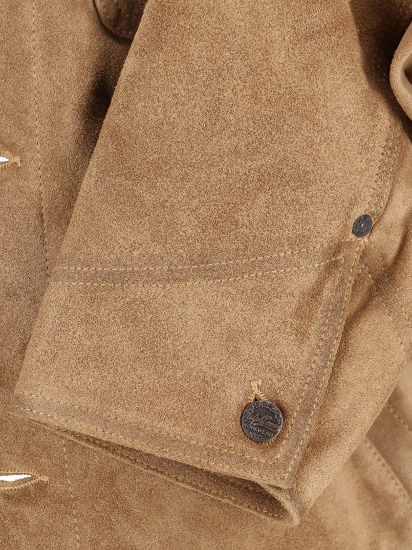Polo Ralph Lauren Structured Brown Jacket With Front Zipper Closure