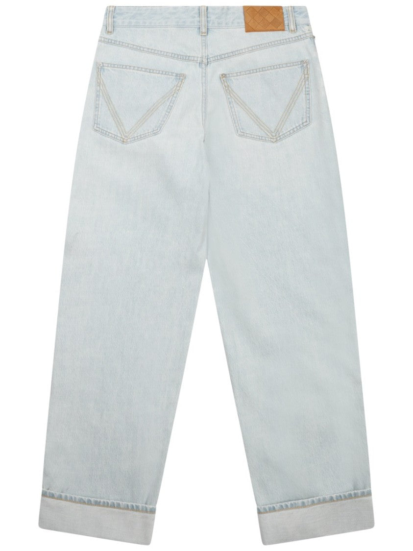 Bottega Veneta Wide-Leg Jeans With Light Bleach Wash