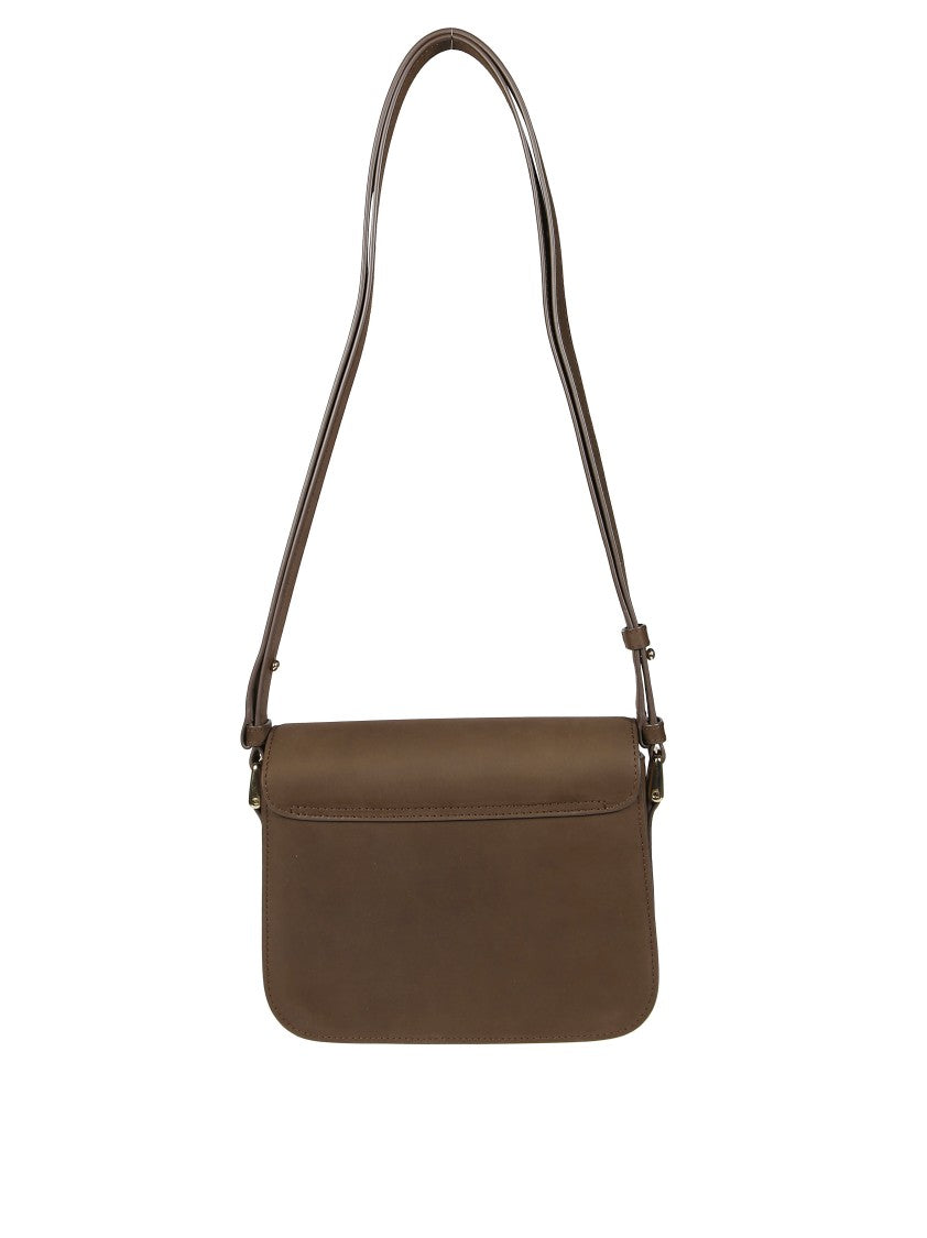 A.P.C. Small Leather Crossbody Bag With Flap Closure