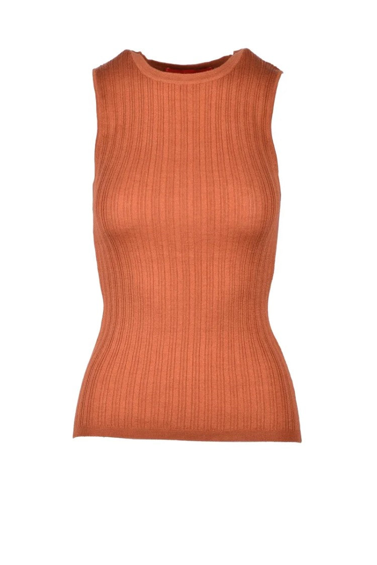 Wild Cashmere Silk/Cashmere Top - Cognac