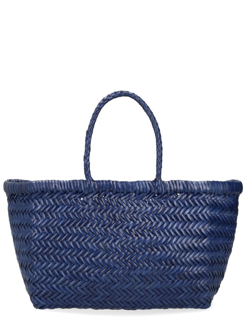 Dragon Diffusion Deep Blue Triple Jump Small Leather Tote Bag