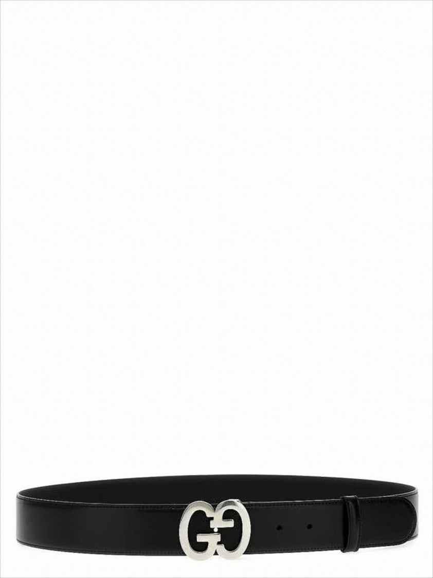 Gucci Black Leather Belt With Double G Buckle