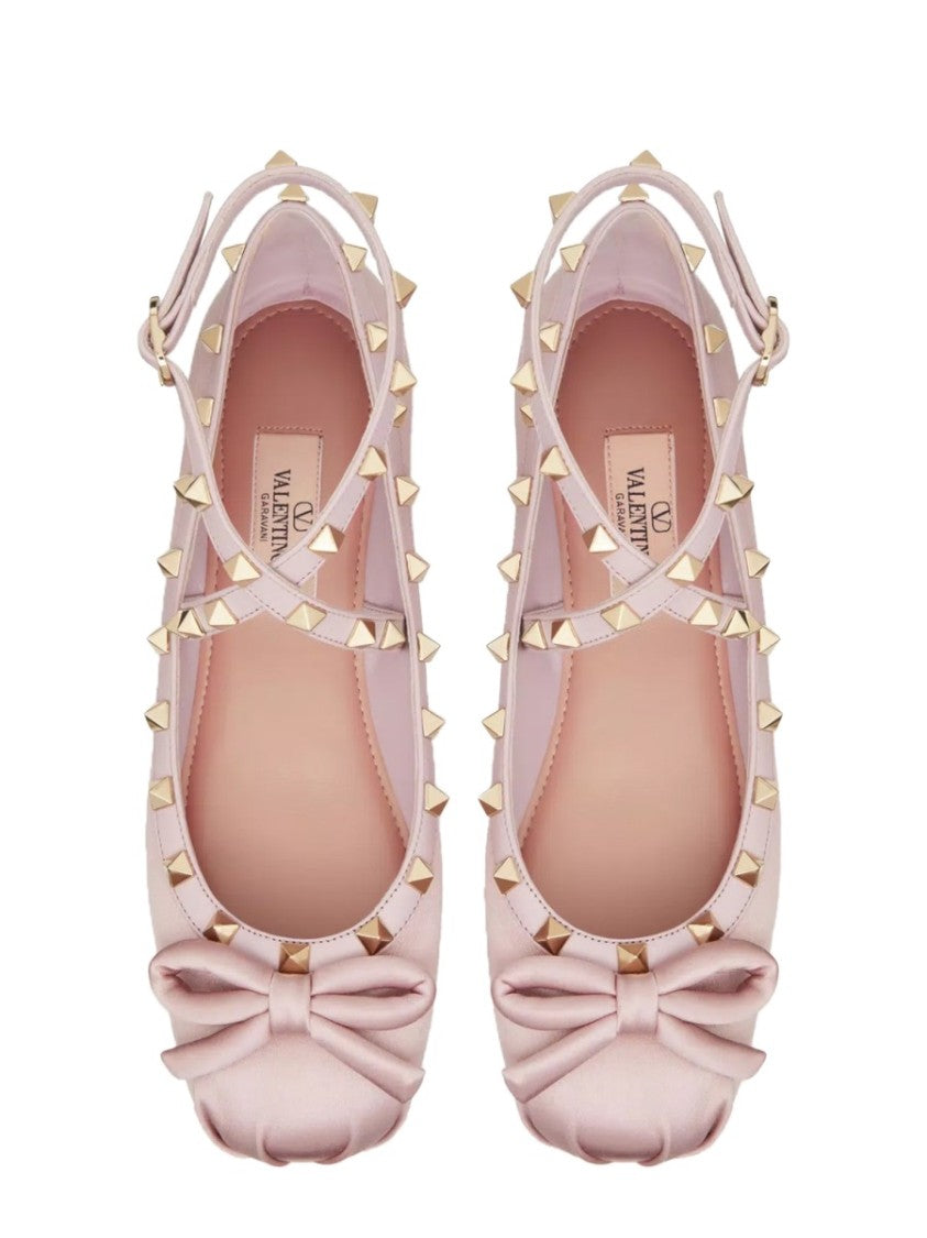 Valentino Garavani Satin "Rockstud" Ballerina