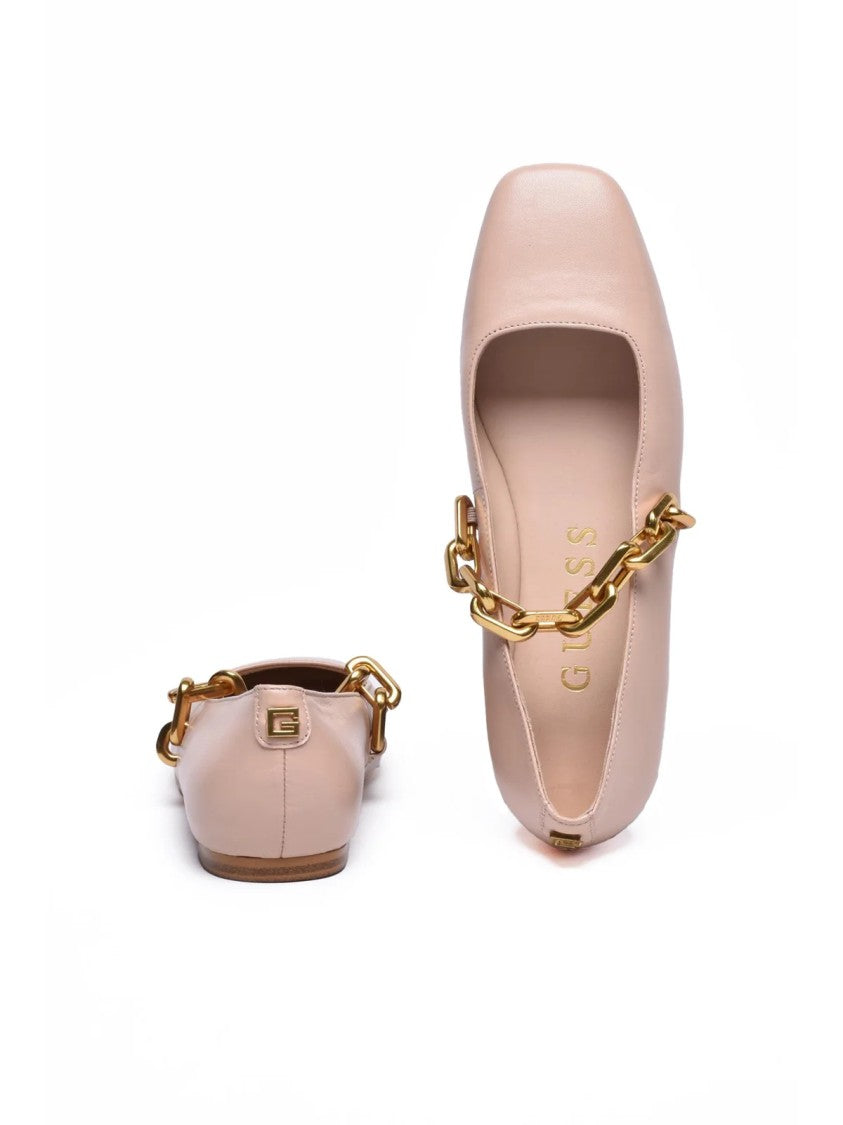 Guess Multicolor Pointed-Toe Leather Ballet Flats