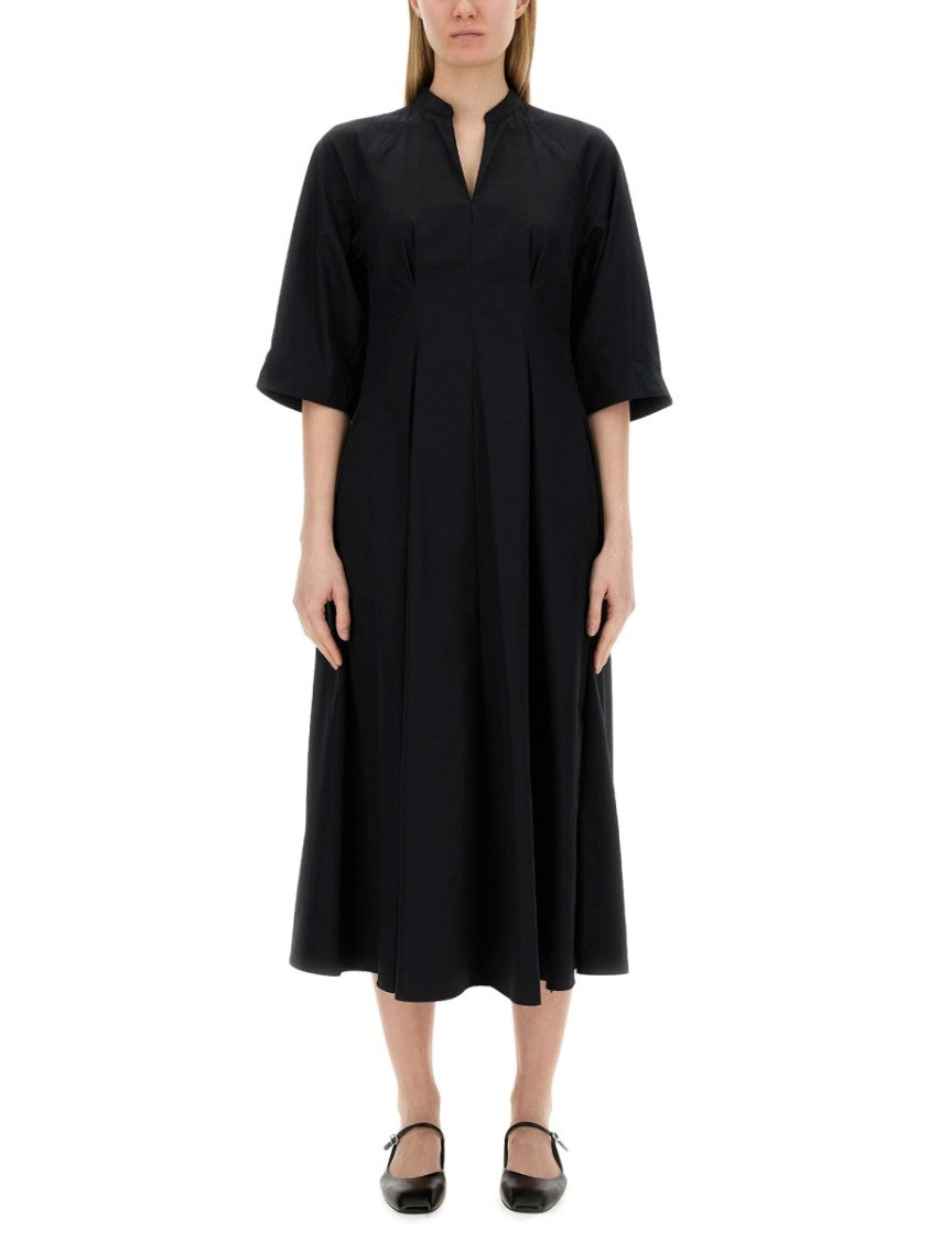 Aspesi Pleated Black Long Dress