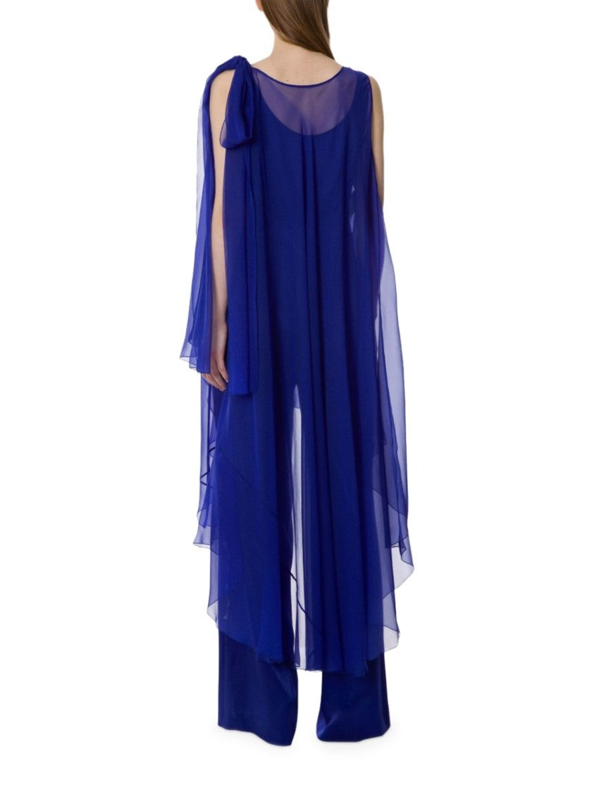 Alberta Ferretti Silk Jumpsuit With Sheer Overlay