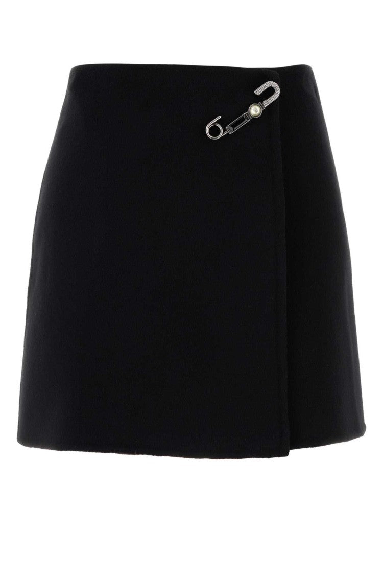 Ermanno Scervino Black Wool Mini Skirt