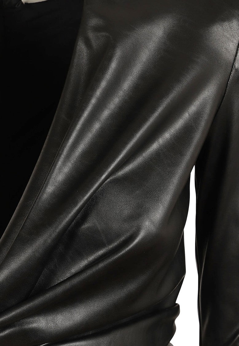 Elisabetta Franchi Structured Shoulder Draped Synthetic Bodysuit