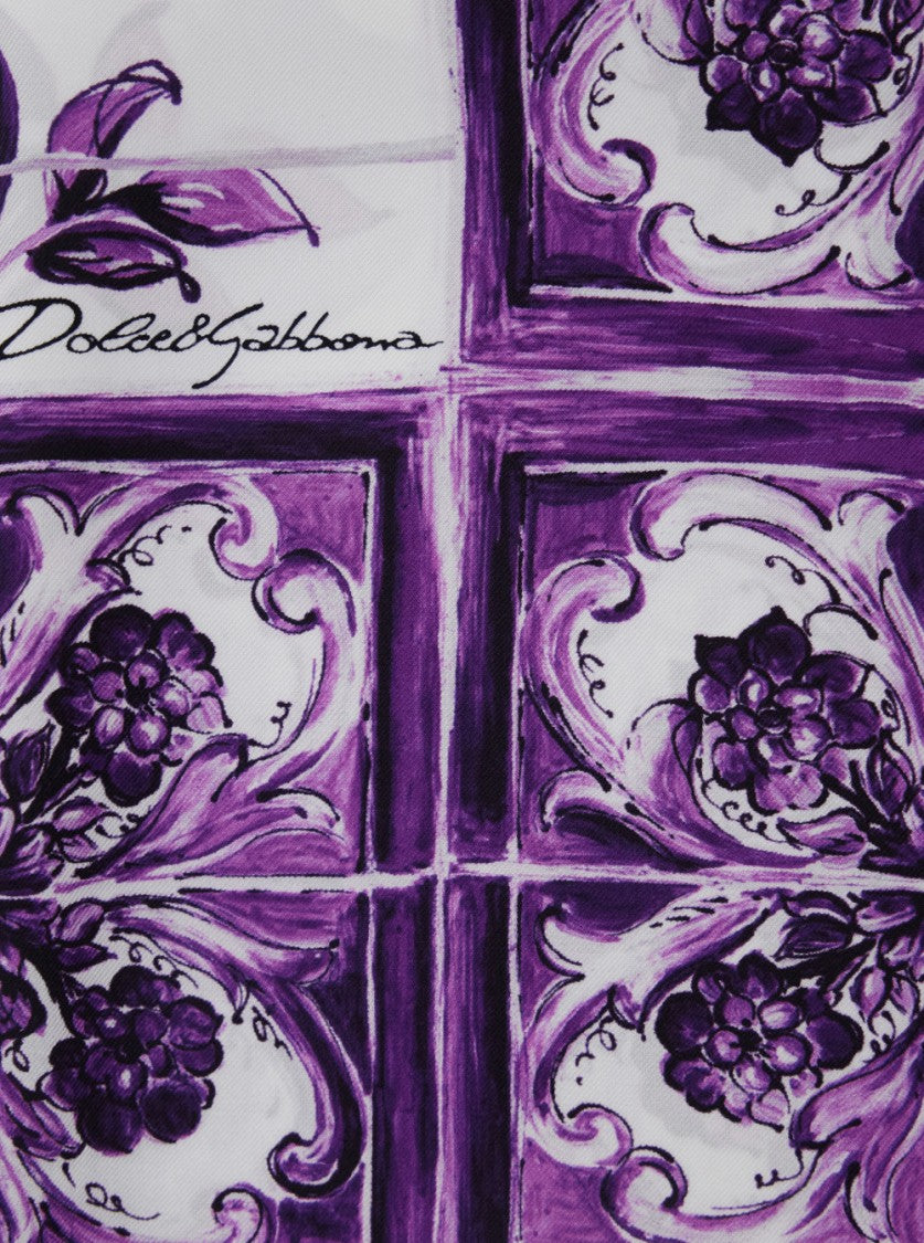 Dolce & Gabbana Intricate Floral And Geometric Silk Foulard 90X90