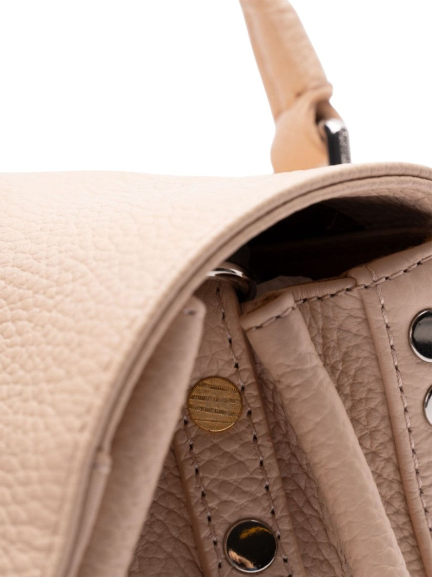 Zanellato Pink Pebbled Texture Turn Lock Shoulder Bag