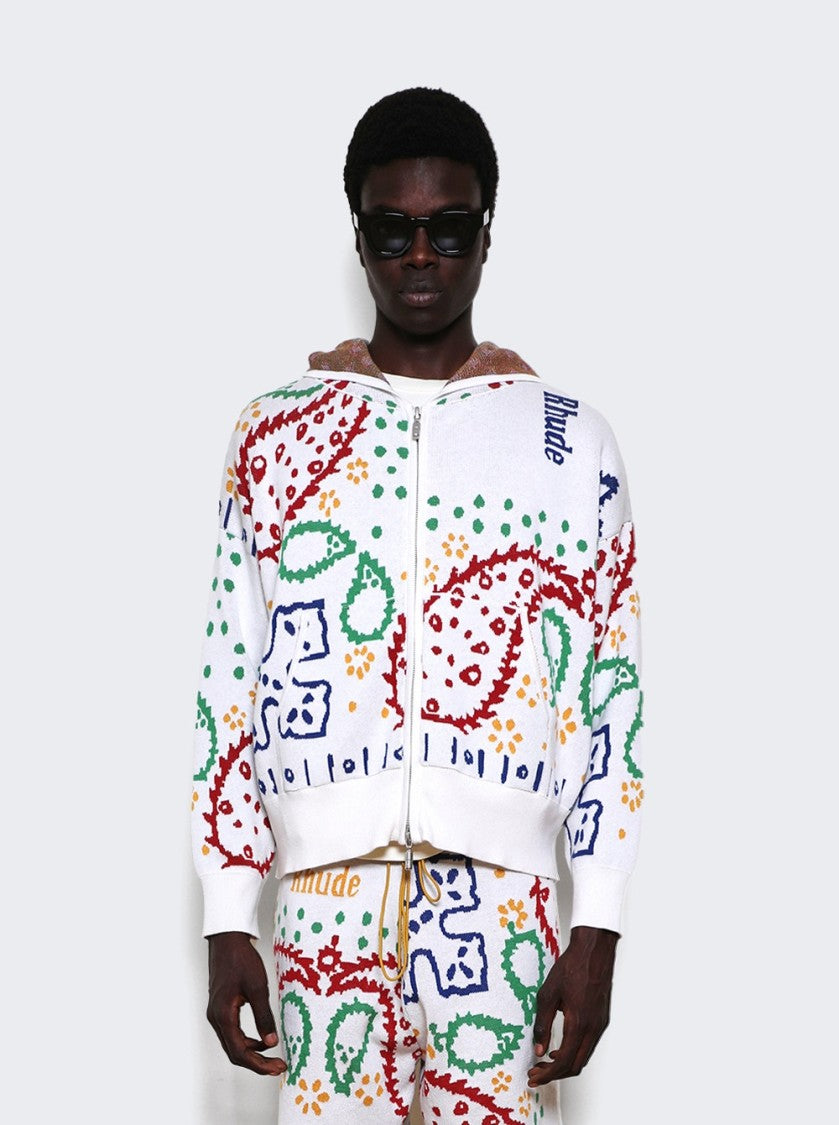 Rhude Bandana Knit Full Zip Sweater Multicolor