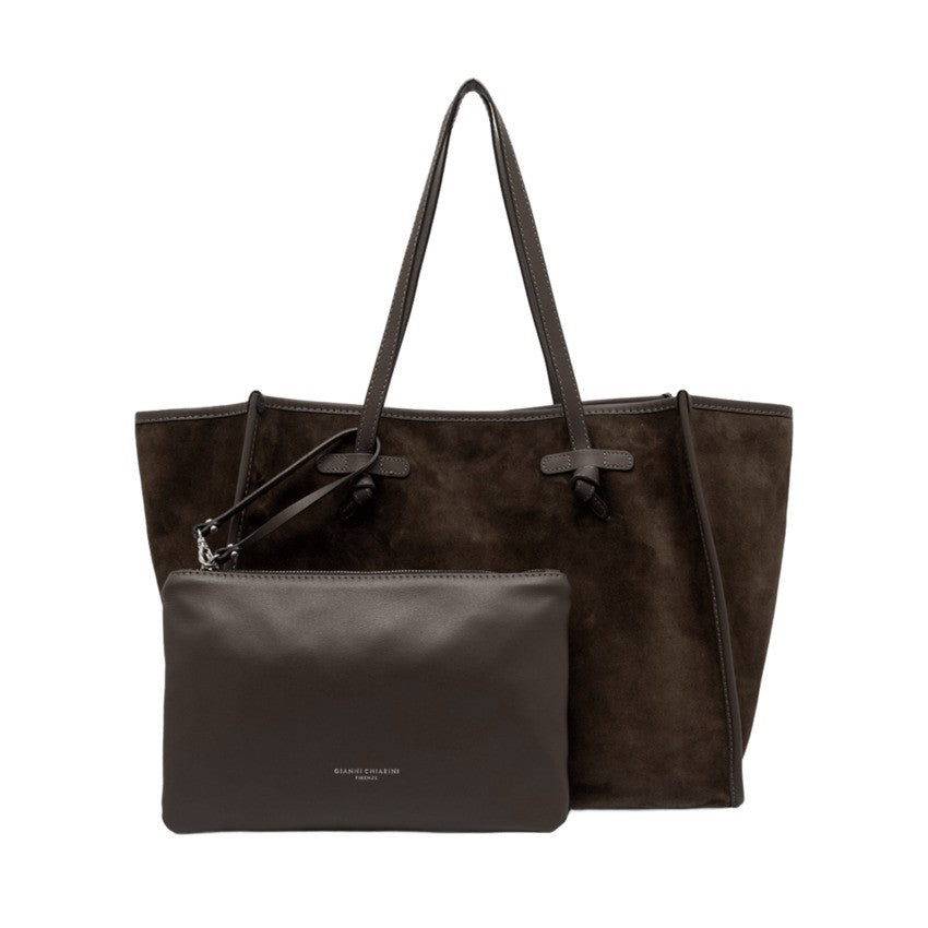 Marcella Suede Tote Bag With Leather Handles