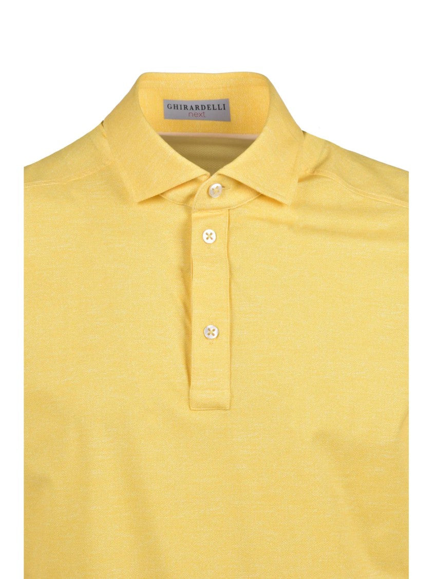 Ghirardelli Next Yellow Elastic Stretch Polo Shirt