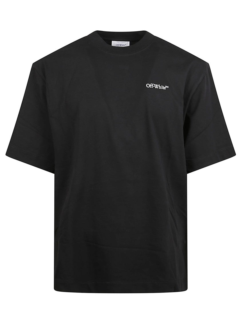 Off-White Short Sleeve T-Shirt With Landscape Artwork