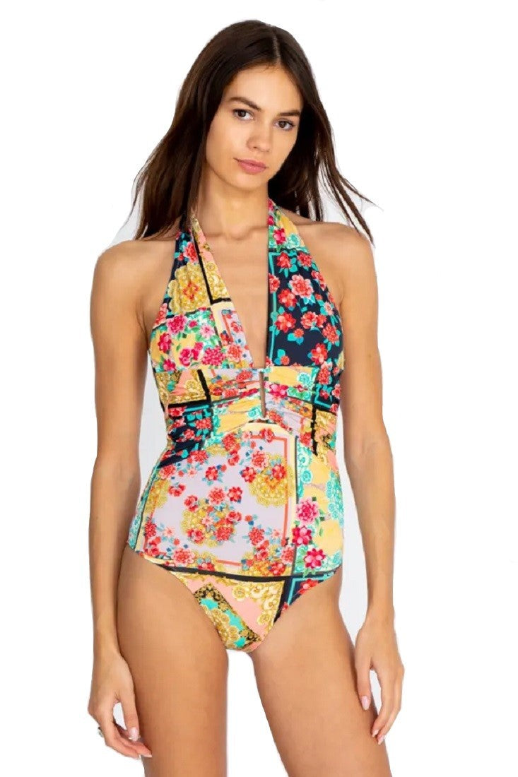 Johnny Was Japer Plunge One Piece Swimsuit - Csw1622-Y