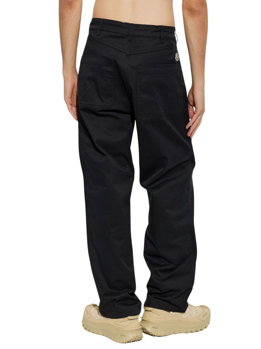 Moncler Straight-Leg Moncler Logo Patch Cotton-Blend Pants