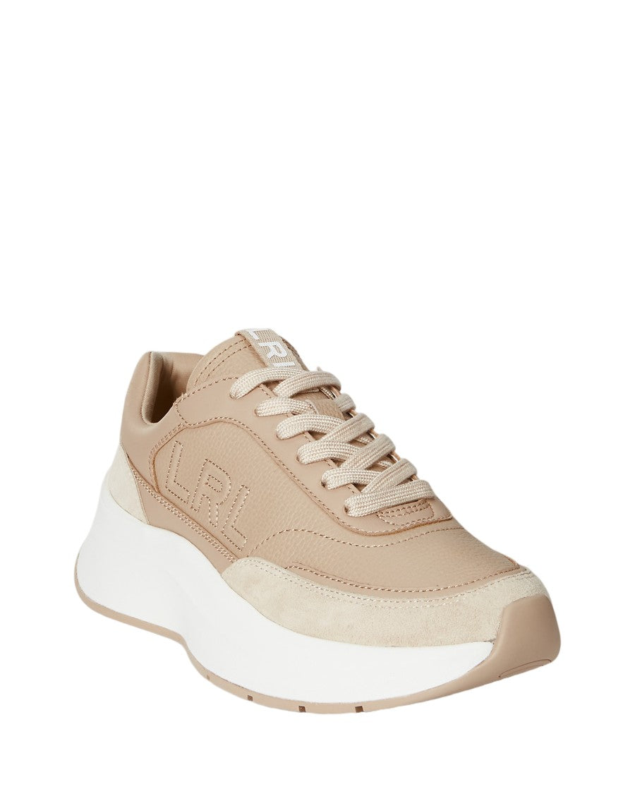 Lauren Ralph Lauren Franky Low Top Sneakers With Embossed Branding