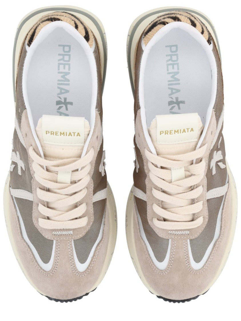 Premiata Contemporary Multicolour Sneakers With Zebra-Striped Accents