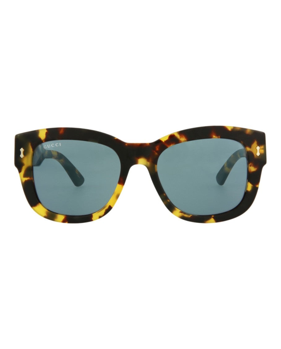 Gucci Square-Frame Bio Acetate Sunglasses With Tortoiseshell Pattern