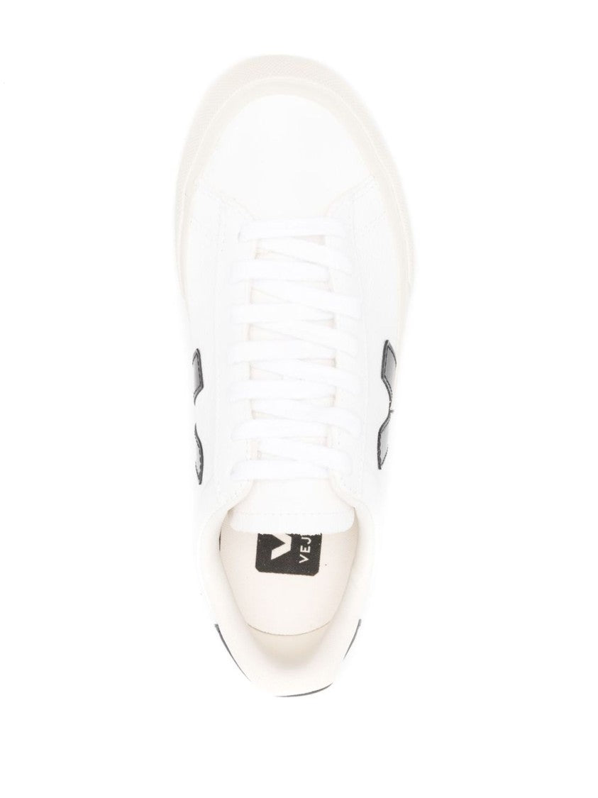 Veja Smooth Leather Low-Top Sneakers With Black Accents