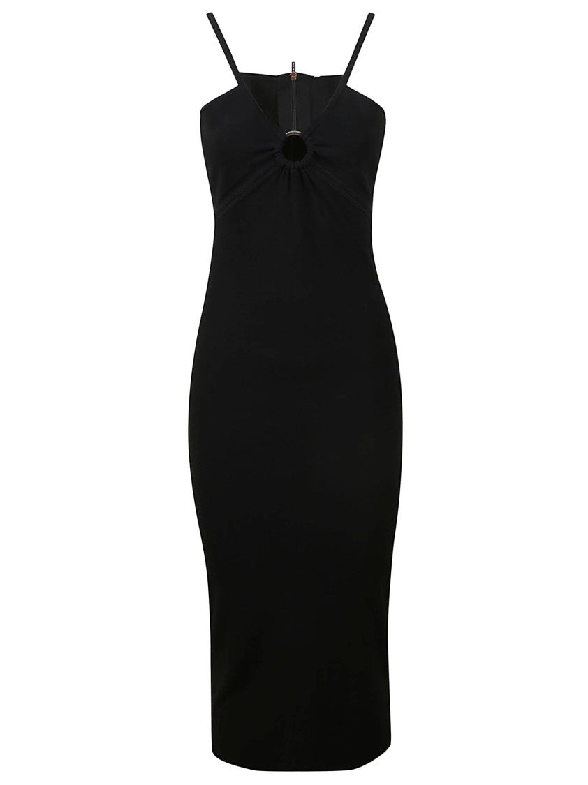Michael Kors Form-Fitting Black Midi Dress