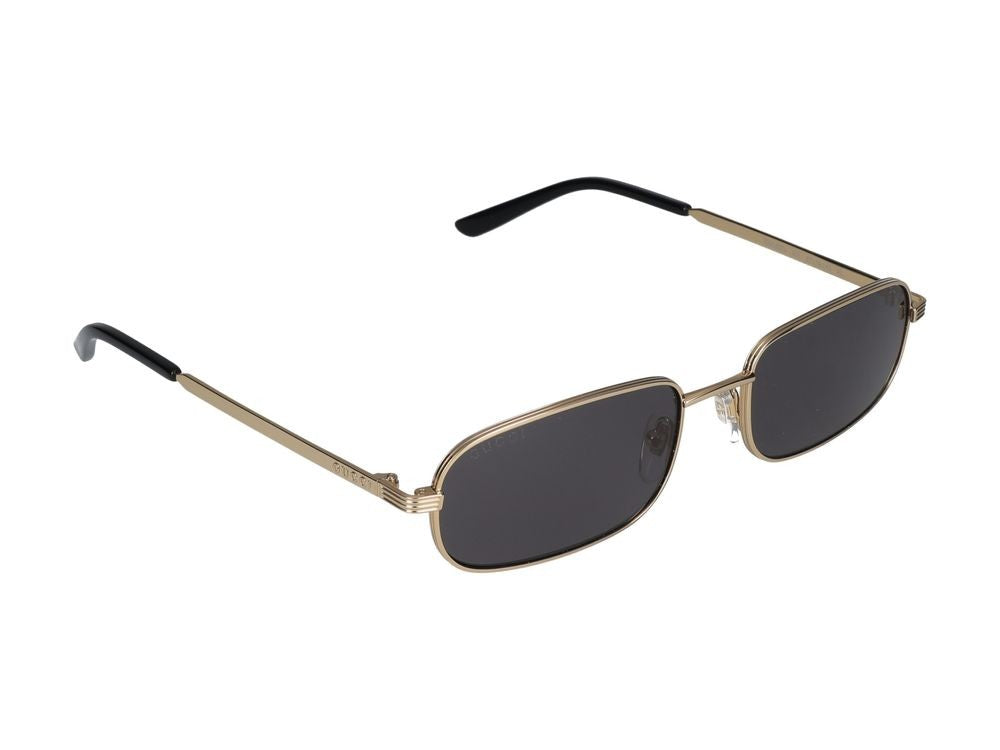 Gucci Gold Metal Frame Rectangular Sunglasses