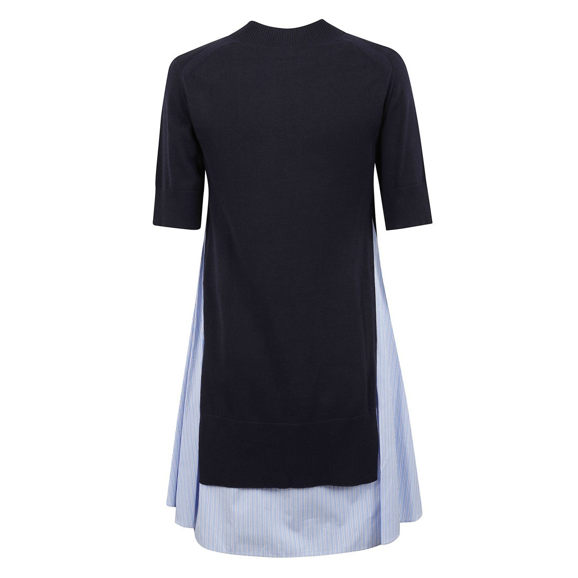 Sacai Oversized Cotton Dress With Layered Hem