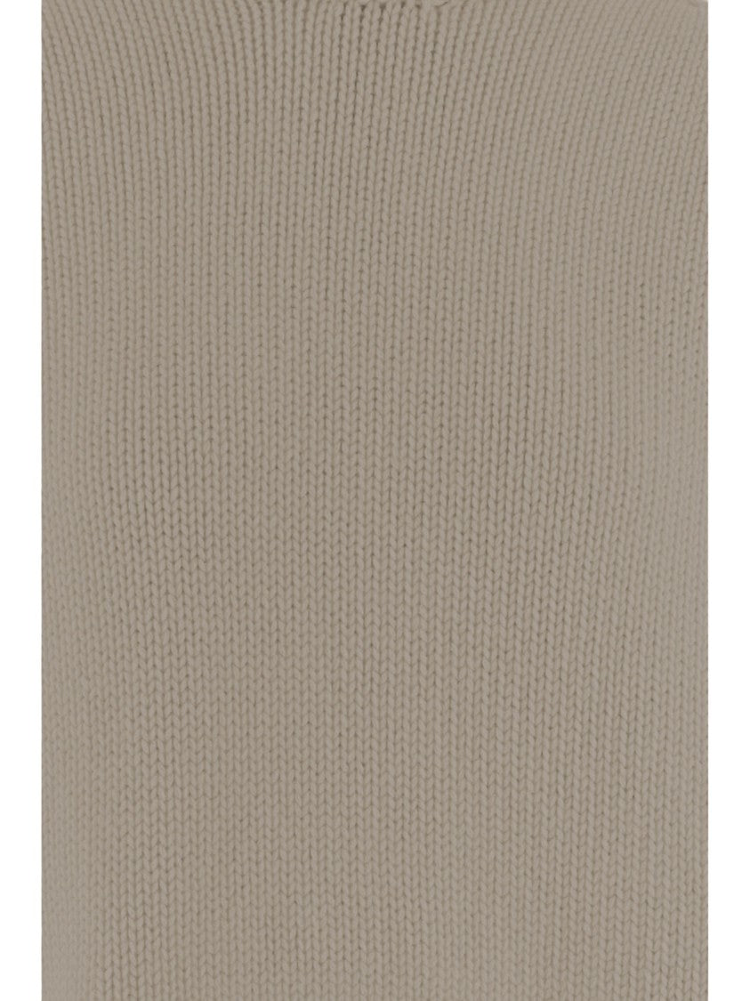 Sa Su Phi Sand Beige Cashmere Ribbed Turtleneck Sweater