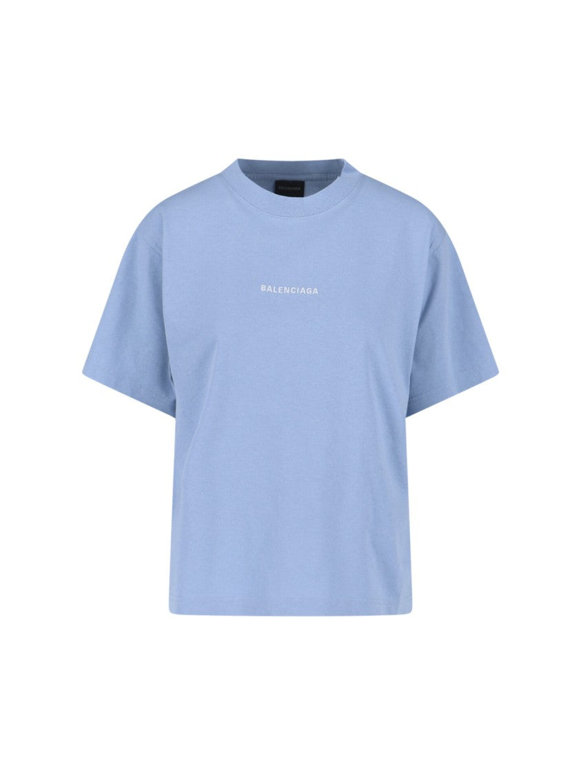 Balenciaga Logo T-Shirt – Light Blue