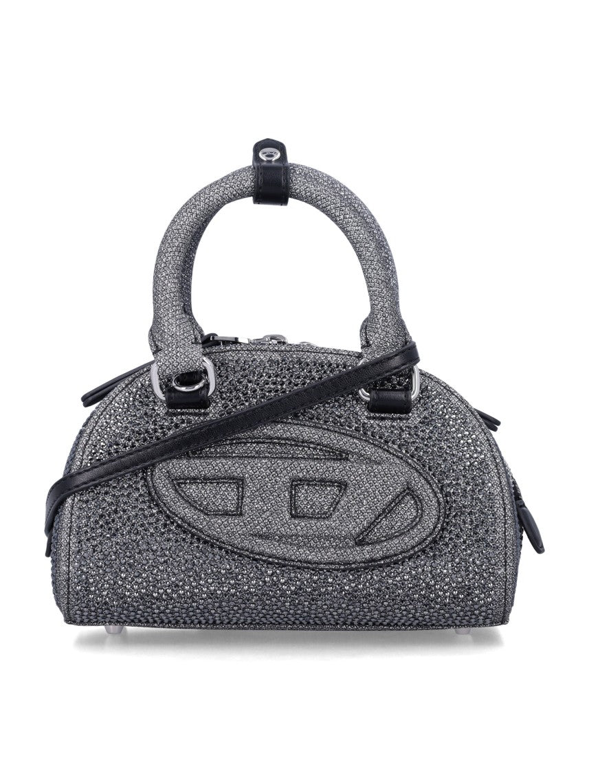 Diesel Textured Leather Dome Crossbody Bag With Shimmering Finish