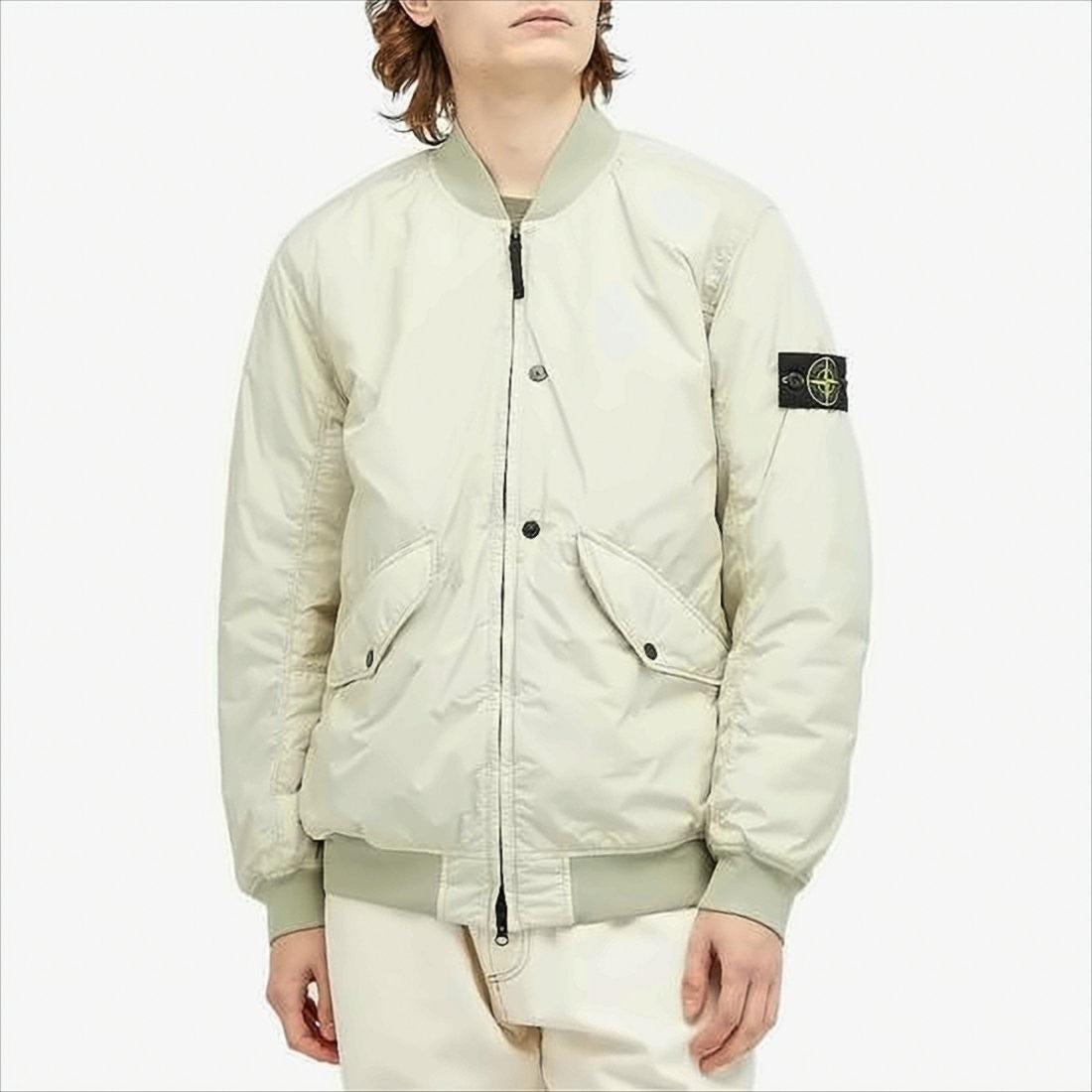 Stone Island Smooth-Finish Polyamide Bomber Jacket With Design